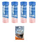 NUUN Sport Electrolytes Hydration Tablets - 4 Tubes of Electrolyte Tabs (40 Total Tablets) Bundled with A Pack of Elastic No-tie Reflective Shoe Laces (Strawberry Lemonade)