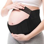 Cutyerbee Pregnancy Support Belt Pregnancy Belt Support Maternity Belt Maternity Support Belt Bands & Support- for Pregnant Women Relieve Back, Pelvic, Hip Pain(Black-XL)