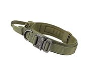 Pet a pet Tactical Military Dog Collar, Made with Premium Reinforced Nylon, Durable and Soft, has Control Handle and Buckle for Safety and Convenience, Adjustable (XL, Military Green)