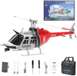 OBIOCKIDAY 1/33 206 Remote Control Helicopter for Adults, 2.4G 6CH 1 Battery RC Helicopter Single-Propeller Flybarles Military RC Aircraft, Airplane RC Flying Plane Gift -RTF