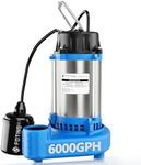 FOTING Sump Pump Submersible Sewage/Effluent Pump - Heavy Duty Cast Iron - 115V Septic Pump for Sump Basin/Residential/Sewage/Basement,Stainless Steel & Elevated Suction