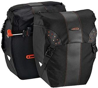 Ibera Bicycle Bag PakRak Clip-On Quick-Release All Weather Bike Panniers (Pair), Includes Rain Cover , Black