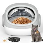 lesotc Automatic Cat Feeder, RFID Microchip Pet Feeder, Auto Cat Food Dispenser with Collar Sensor, Timed Auto Pet Feeder for Multi-Cat Households, Suitable for Wet and Dry Food, 4 Feeding Modes