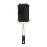 Ikonic Artistic Paddle Hair Brush with Anti Static Bristles & Ball-Tipped Nylon Pins Ideal for Men & Women,Salon/Personal Grooming, Straightening, Smoothing, Detangling Hair - White & Black