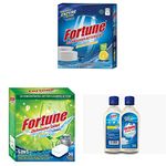 Fortune Dishwasher Detergent - 1 Kg x 5 Pcs - Compatible with All Dishwasher Brands & Dishwasher Tablets, 5 in 1 Action, Fresh Scent, 30 Count & Dishwasher Rinse Aid 500 ml (Pack of 6 x 500 ml)