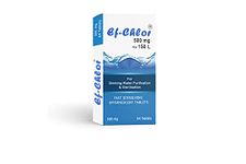 Ef-Chlor 500mg Fast Dissolving Effervescent Tablets for Drinking Water Purification & Sterilization 1 Tablet purifies 150 litres Water Pack of 64 Tablets