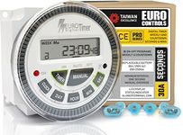 EuroControls TM619SH-2 30 amps Digital programmable Timer Switch 4pin - 28 on/Off Programs - Speciality Min 1 Second Interval - Countdown/Weekly/Daily