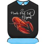 BWWKTOP Crawfish Bibs For Adults Lobster Bibs With Crumb Catcher Pinch Peel Eat & Repeat Crawfish Party Bibs For Adults (Pinch Peel)