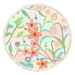 Terafeels Pink Rug Round Garden Pattern Rug for Girls Bedroom 3 Ft Washable Rug Non-Slip Circle Area Rug Colorful Princess Carpet for Teen Dorm Playroom Tent Non-Slip 90, 309090