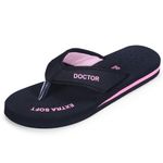 DOCTOR EXTRA SOFT Doctor Slippers for Women Orthopedic Diabetic Pregnancy Non Slip Lightweight Comfortable Flat Casual Stylish Dr Chappals and House Flip flops For Ladies and Girl’s D-22-Bk-Pink-9 UK