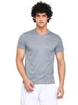 AMERICAN CREW V-Neck Sports T-Shirt for Men (AC498-XXL_Grey Jaq)