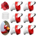 DIY Chicken Feeders Chicken Feeders No Waste Automatic Poultry Feeder 6 Ports 1 Hole Saw Gravity Chick Feeder Rodent Proof Rain Proof Chicken Feeder Port for Buckets Barrels Bins Troughs… (6 pcs)