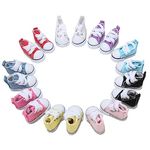 Canvas Shoes for Doll Mini Skateboard Shoes with Laces 2.1in Long Nonslip Antiwear Doll Canvas Sneakers Gift Set Doll Accessories 9 Pairs