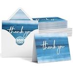 VNS Creations 100 pack Thank You Cards with Envelopes & Stickers - Classy 4x6 Blank Thank You Cards Bulk Box Set - Large Thank You Notes for Wedding, Small Business, Baby & Bridal Shower (Ombre)