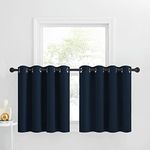 NICETOWN Short Window Curtains for Bedroom, 30 Inch Length Curtain Tiers for Loft Navy Blue Room Darkening Short Length Valance Curtains for Bedroom(52 Inches Wide,2 Panels)