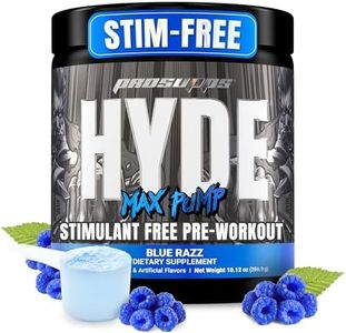 PROSUPPS Mr. Hyde Max Pump Pre Workout Powder - Stim-Free Preworkout Supports Blood Flow, Muscle Volume & Endurance - Caffeine-Free Nitric Oxide Gym & Fitness Supplements (Blue Razz, 20 Servings)
