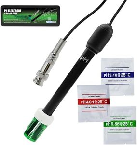 0-14 pH Electrode Probe, pH Meter with Replacement BNC Connector and 300cm Cable Sensor for ph Monitor Controller Tester Meter Kit Set for Aquarium Hydroponics Plant Pool Spa