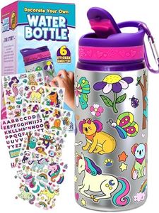 PURPLE LADYBUG Decorate Your Own Water Bottle for Girls with Trendy Stickers - 5 6 7 8 Year Old Girl Birthday Gift, Little Girl Gifts, 5 Year Old Girl Gift, Christmas Gifts for Kids
