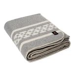 Inca Wall - Thick Alpaca Wool Blanket Heavyweight Alpaca Wool Blanket Camping Outdoors Indoors Soft Peruvian Alpaca Wool Blankets Twin Queen King Size New Ethnic Design (Soft Gray/Ivory, King)