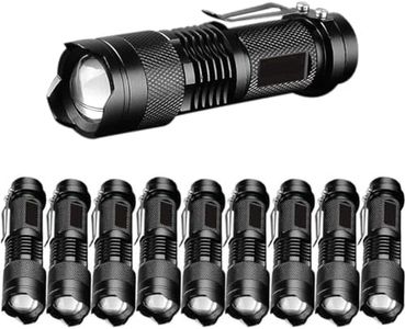 MVIOCS 10pack LED Flashlights High Lumens - Mini Flashlights for Camping, Hiking, Dog Walking - Handheld Bright Flashlight with 3 Modes for Outdoor Home Use - Bright Flashlight with Zoomable Beam