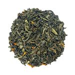 Dancing Leaf Jasmine Mandarin | Green Tea, Orange Petals, Jasmine flowers & Mandarin Bits | Green Tea Blend | Loose Leaf Pouch (50gms)