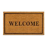 PLUS Haven Coco Coir Door Mat with Heavy Duty Backing, Welcome Doormat, 17.5" x 30" Size, Easy to Clean Entry Mat, Beautiful Color and Sizing for Outdoor and Indoor uses, Home Décor