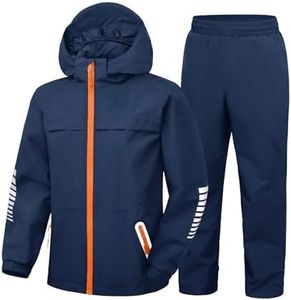 SWISSWELL Kids Rain Gear Boys Girls Suit Waterproof Windproof Youth Rain Jacket and Pants Set Windbreak Raincoat for Golf Fishing Hiking Travel School
