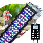 hygger Aquarium LED Light, Full Spectrum Fish Tank Light,Aquarium Plant Lights with Controller & Timer, 5 Modes, 8 Colors, Adjustable 10 Brightness, Extendable Brackets, 46W, 90-105CM