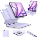 ESR for iPad Air 11 Inch Case with Keyboard M4/M3/M2 (2026/2025/2024) & iPad Pro 11/Air 5th/4th Gen Keyboard, Easy-Set Magnetic Stand, Portrait/Raised Modes, with Removable Protective Case, Purple