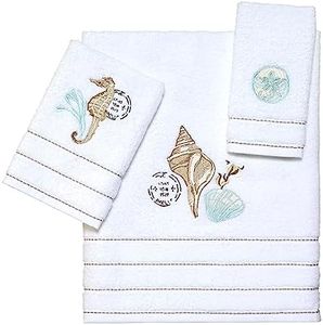 Avanti Linens Farmhouse Shell 3 Pc Towel Set, White