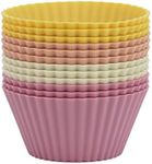 Silicone Baking Cups, SAWNZC Jumbo Cupcake Liners Large 3.54 inch Resusable Muffin Cups Non-stick Muffin Liners Cupcake Baking Cups Stand Alone Cupcake Holder, 12Packs in 6 Rainbow Colors