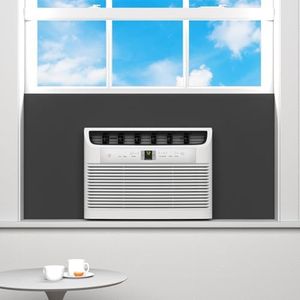 Pearwow Window Air Conditioner Side Panels, 48 Inch Extended Width XL Size Surround Insulated Foam Side Panels for Window AC Units, Air Conditioner Insulation Side Panel for Summer and Winter, Black