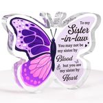 Sister in Law Gifts, Sister in Law Gifts Birthday Gifts - Acrylic Butterfly Plaque Gifts for Sister in Law, Anniversary Wedding Gifts for Brother and Sister in Law, Ideal Sister in Law Presents