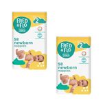 2X Fred & Flo Size 2 Nappies Newborn 58 Pack