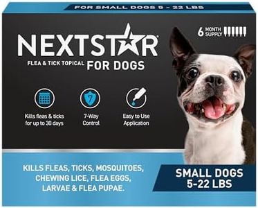 NEXTSTAR Flea and Tick Prevention for Dogs, Repellent, and Control, Fast Acting Waterproof Topical Drops for Small Dogs, 6 Monthly Doses