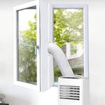 Air Conditioner Window Seal,400CM Universal AC Window Kit for Mobile Air Conditioner Unit and Tumble Dryer,Waterproof Wind Resistant Hot Air Stop Air Exchange Guards with Zip and Adhesive Fastener