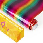 Lya Vinyl Rainbow Vinyl, 12" x 3FT Rainbow Permanent Vinyl Roll for Cricut and Silhouette Cameo, Rainbow Cricut Vinyl for Party Decoration, Window Stickers, Home Decor (HPB83)