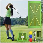 Golf Training Mat for Swing Detection Batting, Golf Divot Mat Analysis Swing Path and Correct Hitting Posture Golf Practice Swing Mat Accessories for Beginner