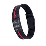 Personalized ID Bracelet Custom SOS Medical ID Wristband Silicone Clasp Sport Alert Bracelet for Athletes