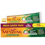 Dabur Meswak: India's No-1 Fluoride Free Toothpaste with Antibacterial, Anti Inflammatory & Astringent benefits,Cavity Protection|Helps fight Plaque, Tartar, Cavity and Tooth Decay- 400 gram(200gm*2)
