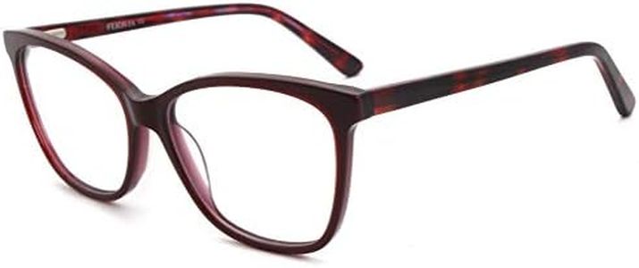 FERAVIA Stylish acetate square eyeglasses frame non prescription clear lens women classic eyeglasses