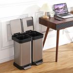 GAOMON Trash Can, 13 Gal Dual Garbage Can & Recycle Bin, 2 Compartments & 2 Pedal, Soft Close Lid and Airtight, for Home, Office, Business