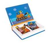 Janod - Magneti'Book of Racing Cars - Magnetic Educational Game, 50 Pieces - Fine Motor Skills and Imagination Learning - From 3 Years, J02715, Blue