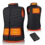 DJROLL Heated vest Heating Jacket for Women/Men Heated Body Warmer with 10000Mah Battery Pack, USB Electric Heated Gilet with 3 Temperature Levels Heating Vest for Outdoor Camping Riding Hiking (XL)