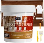 DWIL Wood Stain and Sealer in One 𝟮 𝗶𝗻 𝟭, Water Based Semi-Transparent Outdoor Wood Stain for Decks, Fences, Patio Furniture, and Outdoor Wood Projects, Fast Drying Low Odor (64oz Peach Wood)