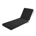 Codi Lounge Chair Cushion, Outdoor Chaise Cushions for Pool, Double Waterproof Fabric, 70 x 22.5 x 3.5 Inch Dark Grey