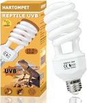 HARTOMPET UVB 10.0 Reptile Light 26W – Desert Lamp for Bearded Dragons, Tortoises, Iguanas, Lizards & Other Sun-Loving Reptiles – Coil Bulb for Terrariums & Tanks