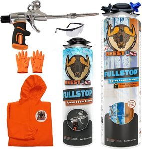 BEEST FullStop Spray Foam Insulation Kit for Walls and Attic - 20 Board ft/sq.ft. Perfect Heat & Acoustic Insulation for Reduced Energy Bills - 1X Spray Foam Can, 1x Cleaner, 1x Pro Gun & Safety Gear