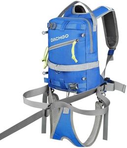 Dachgo Ski and Snowboard Harness with Training Leash for Kids - Teach Your Child The Fundamentals of Skiing or Snowboarding (Blue, Backpack with Traning Leash & Seat Harness)