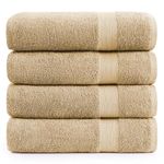 Bath Sheets Bathroom Towel Set- 4 Pack 100% Cotton Extra Large Bath Towels, Oversized Bath Towels, Luxury Bath Towels Large Bathroom Set, Shower Towels Bath Towel Sets for Bathroom, 35x66 - Pale Khaki